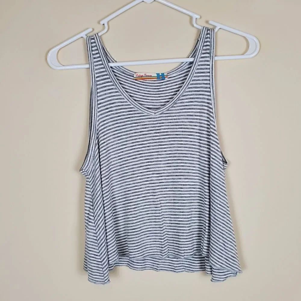 Vintage Havana Striped Cropped Tank Size Medium Juniors